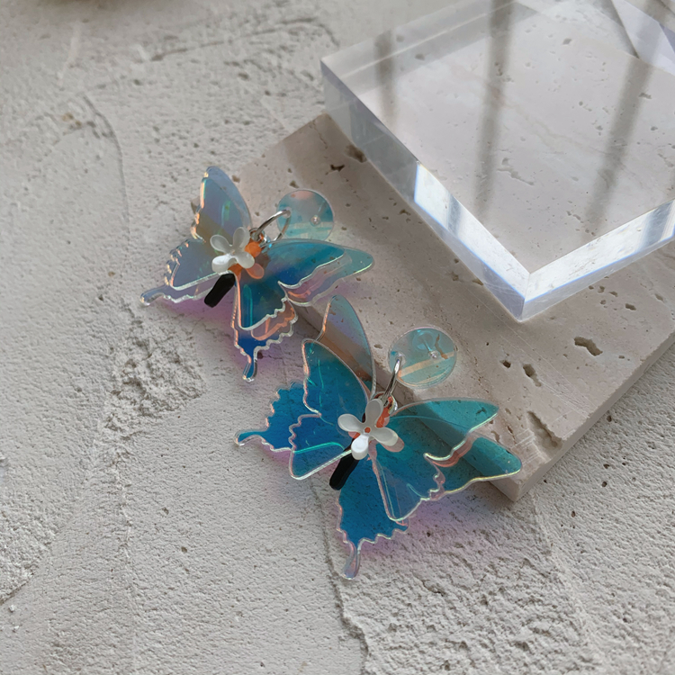 Silver Needle Original Gradient Phantom Dance Butterfly Earrings