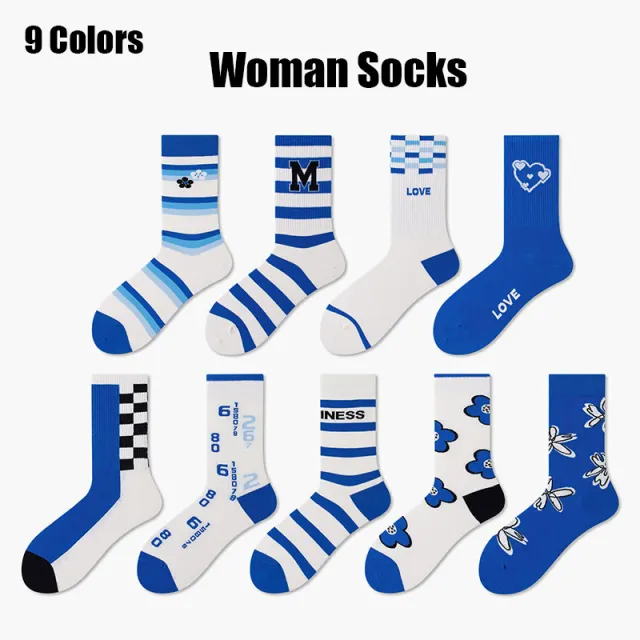 9 Pairs Women Colorful Socks Compression Running Socks Crew Athletic Hiking Wicking Anti Blister Cushioned Anti odor And Breathable For Running Hik... - Shop at LoveMi
