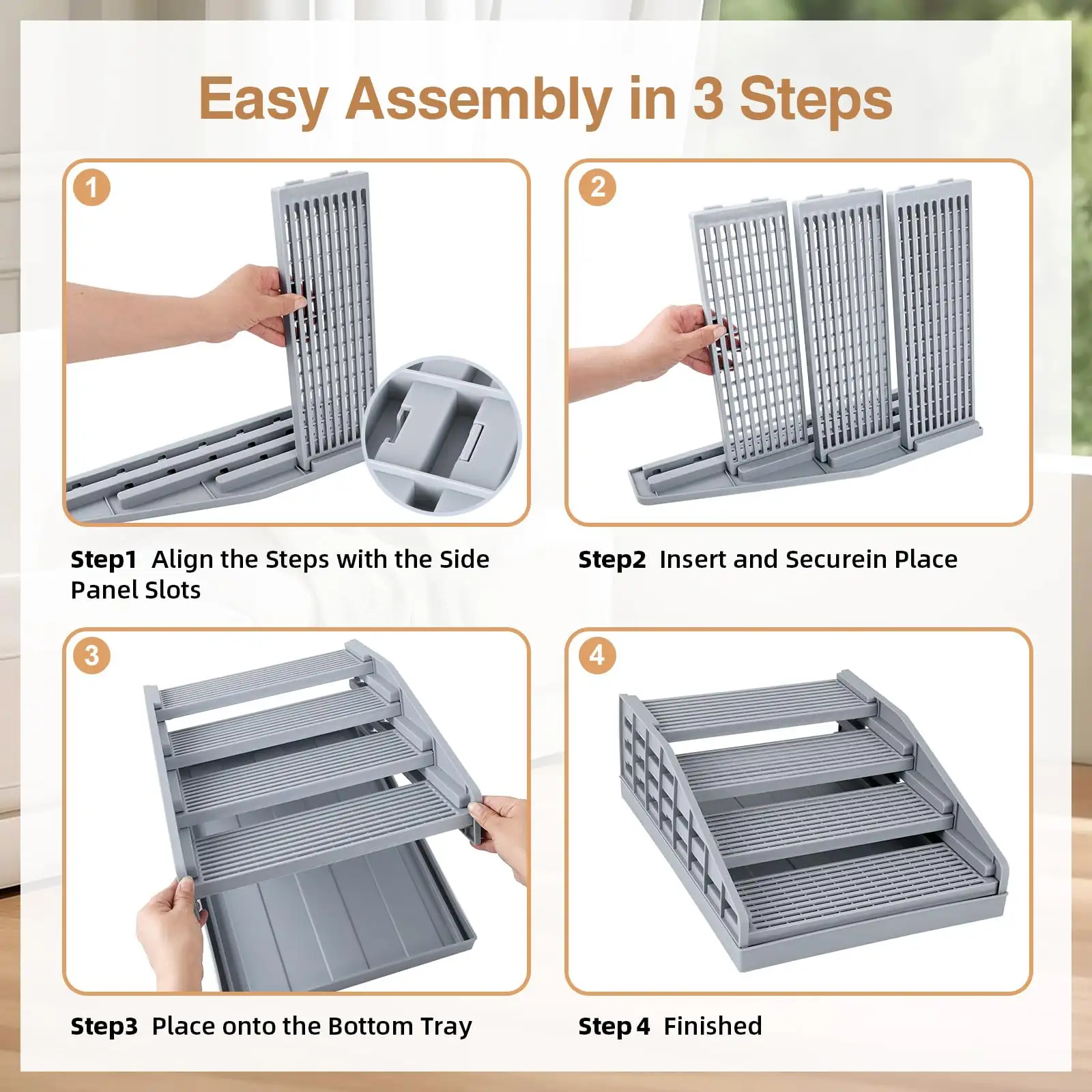 Adjustable Litter Box Ramp, Elevated Cat Ramp Stairs With Filter Function, Litter Box Step For Small & Elderly Cats, Fits Automatic Litter Boxes