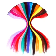 Blowable Colour Hair Extension Piece - Mixed Colour 15Pcs - View 1