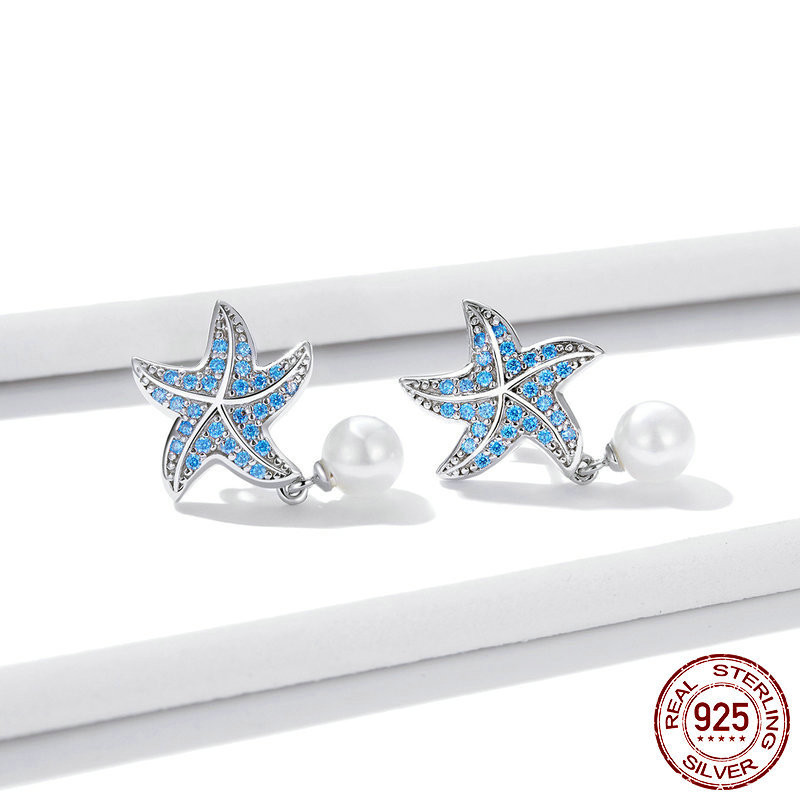 Title 3, Original Ocean Pearl Starfish Earrings