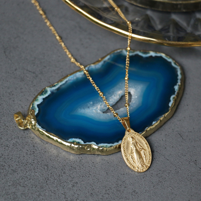 Vintage Western Oval Double Sided Totem Coin Necklace