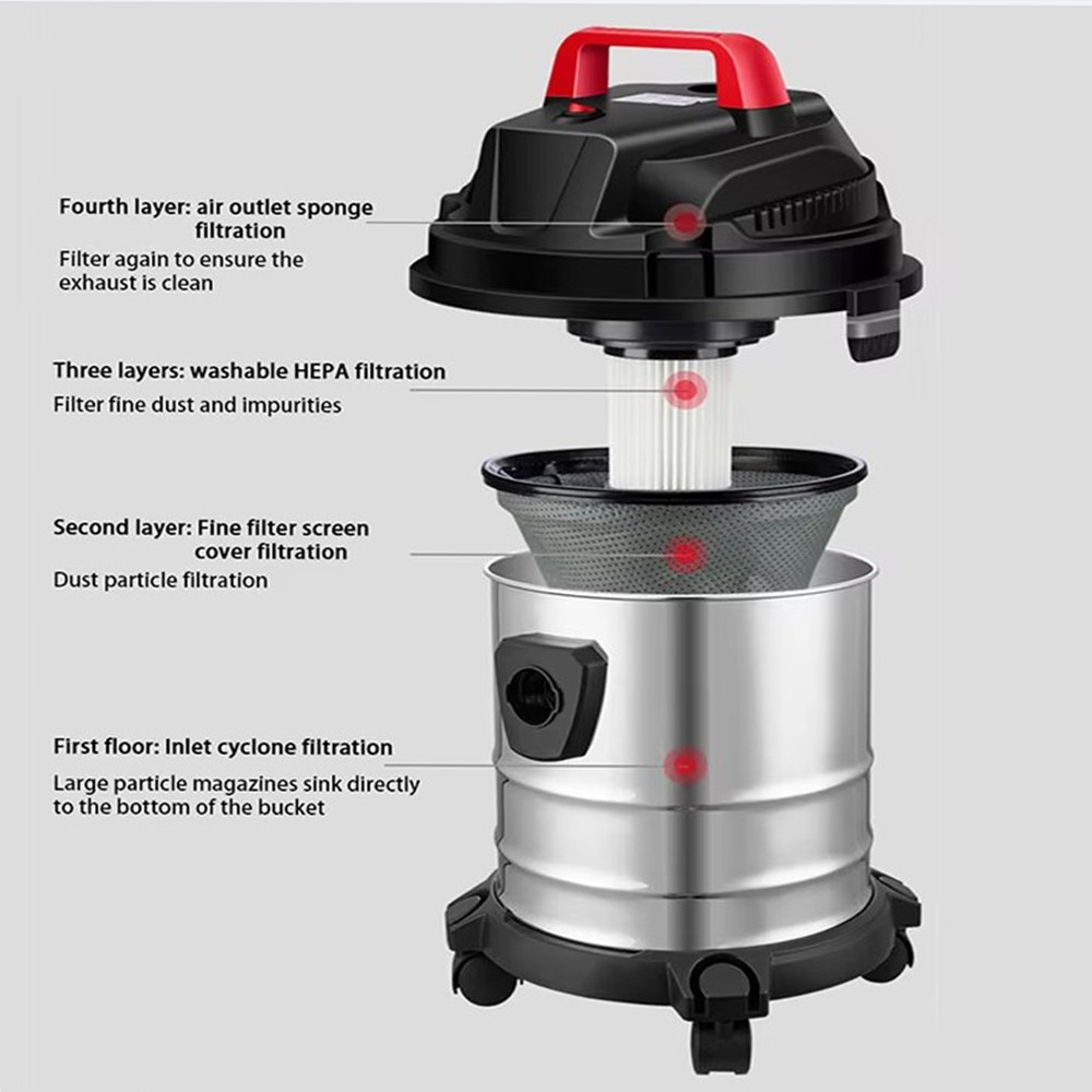 2000W Vacuum Cleaner Wet And Dry Bagless 20L Cylinder Powerful Compact Cleaning — image 10