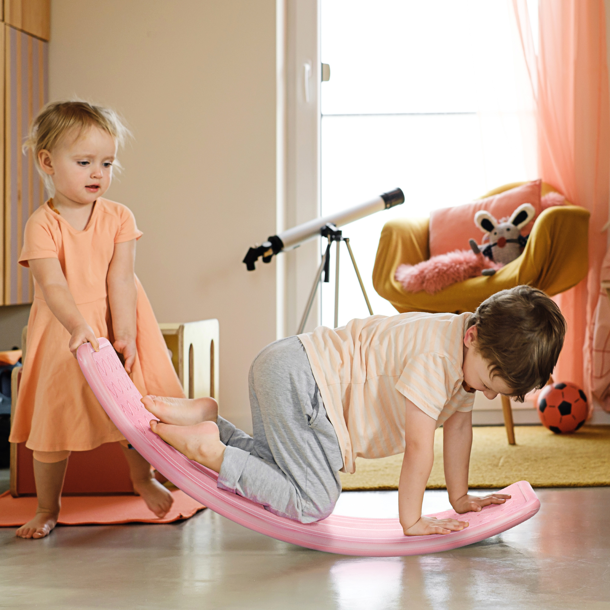 Balance Board, Children's Swing Suitable For 3-6 Year Old Children - Pink — image 9