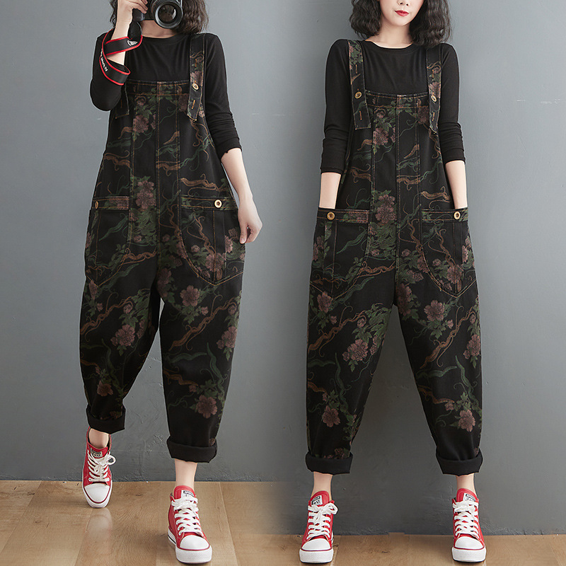 Title 6, Spring And Summer Lean Printing Jean Overalls W...