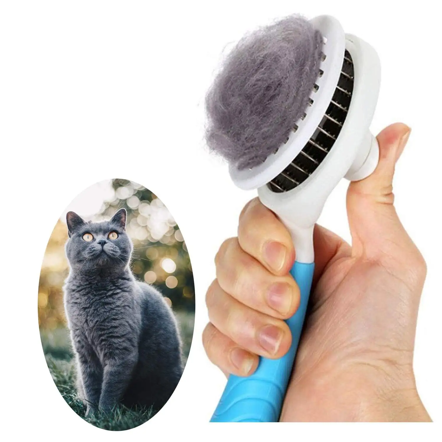 Self Cleaning Slicker Brush - Cat Skin-Friendly