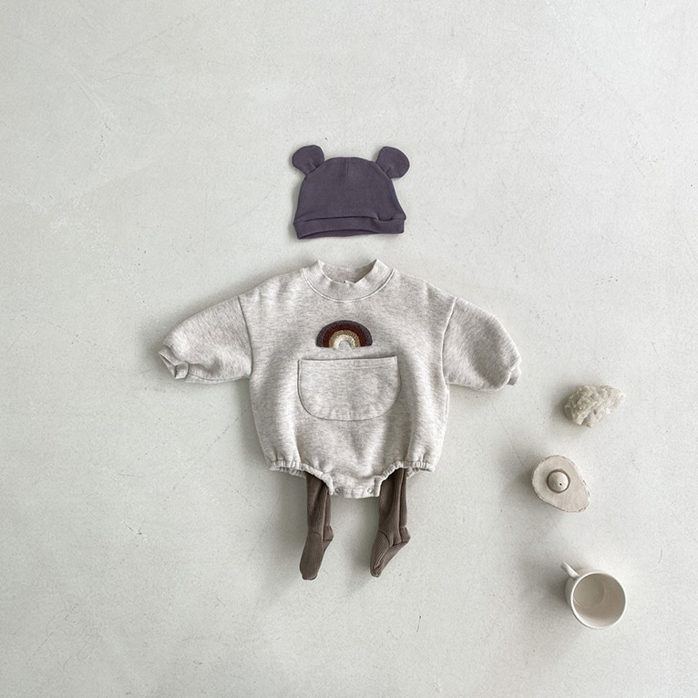 Autumn New Baby Rainbow Print Jumpsuit Romper — foto 4