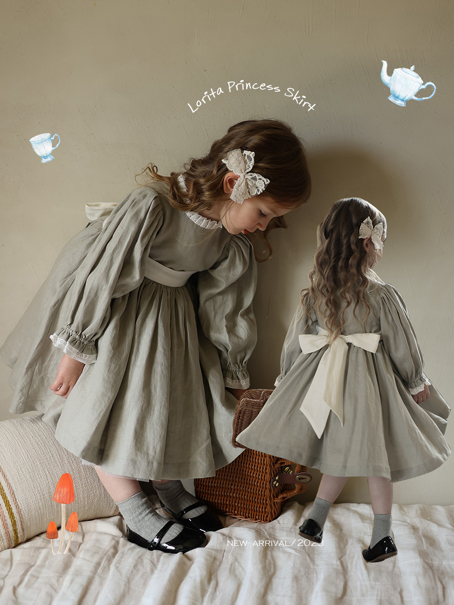 Niche Temperament Pure Linen Dress Birthday Lace Dress