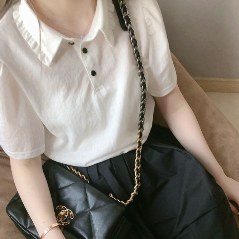 Women's French Gentle Blouse With Short Sleeves