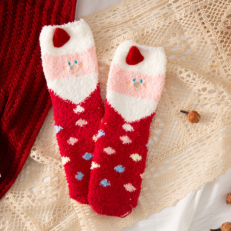 Title 7, Coral fleece Christmas socks in tube socks