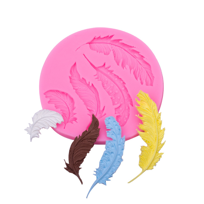 DIY Feather Silicone Cake Mold Leaf Fondant Silicone Mold