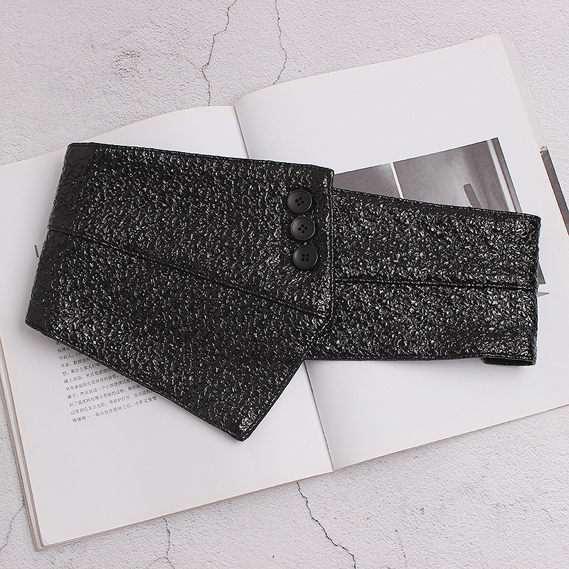 Patent Leather Girdle Women's Outer Shirt And Waist With Skirt