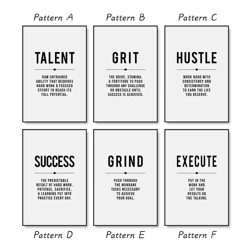 Printed Canvas Poster Modern Business Decor Office Wall Art Picture - 6Pcs Set