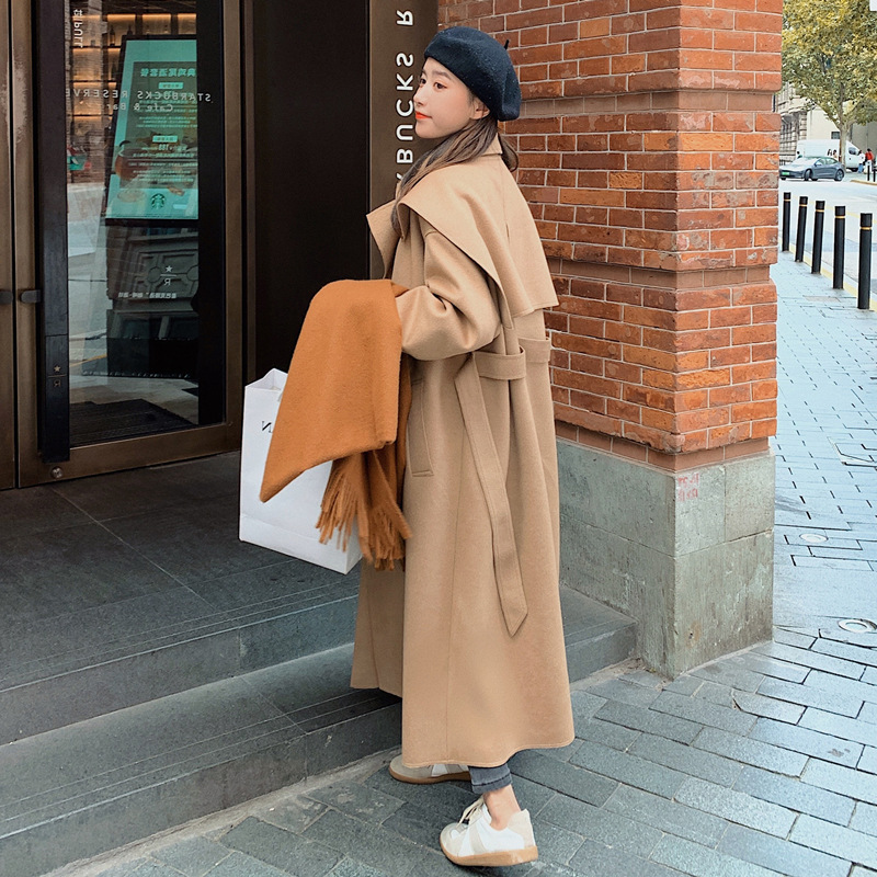 Korean Style Loose Thick Mid-length Temperament Woolen Coat