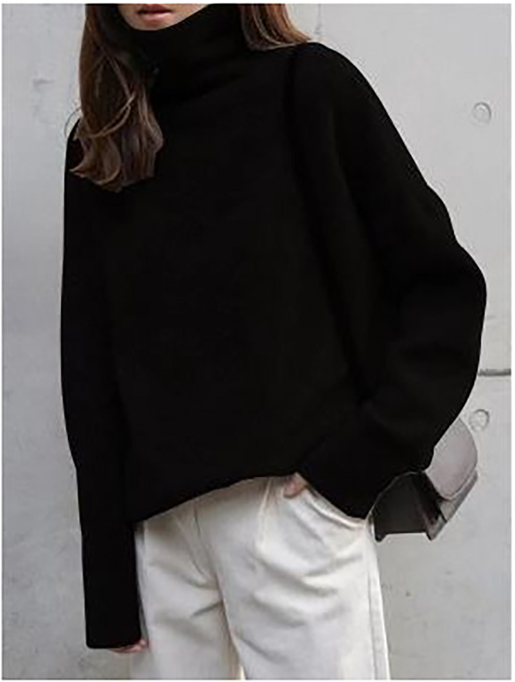 Title 2, Turtleneck Pure Cashmere Sweater Women Thick Sw...