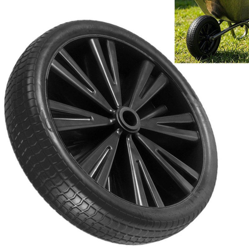 Universal 14 Inch Black Wheelbarrow Wheel Heavy Duty Puncture Proof — image 9