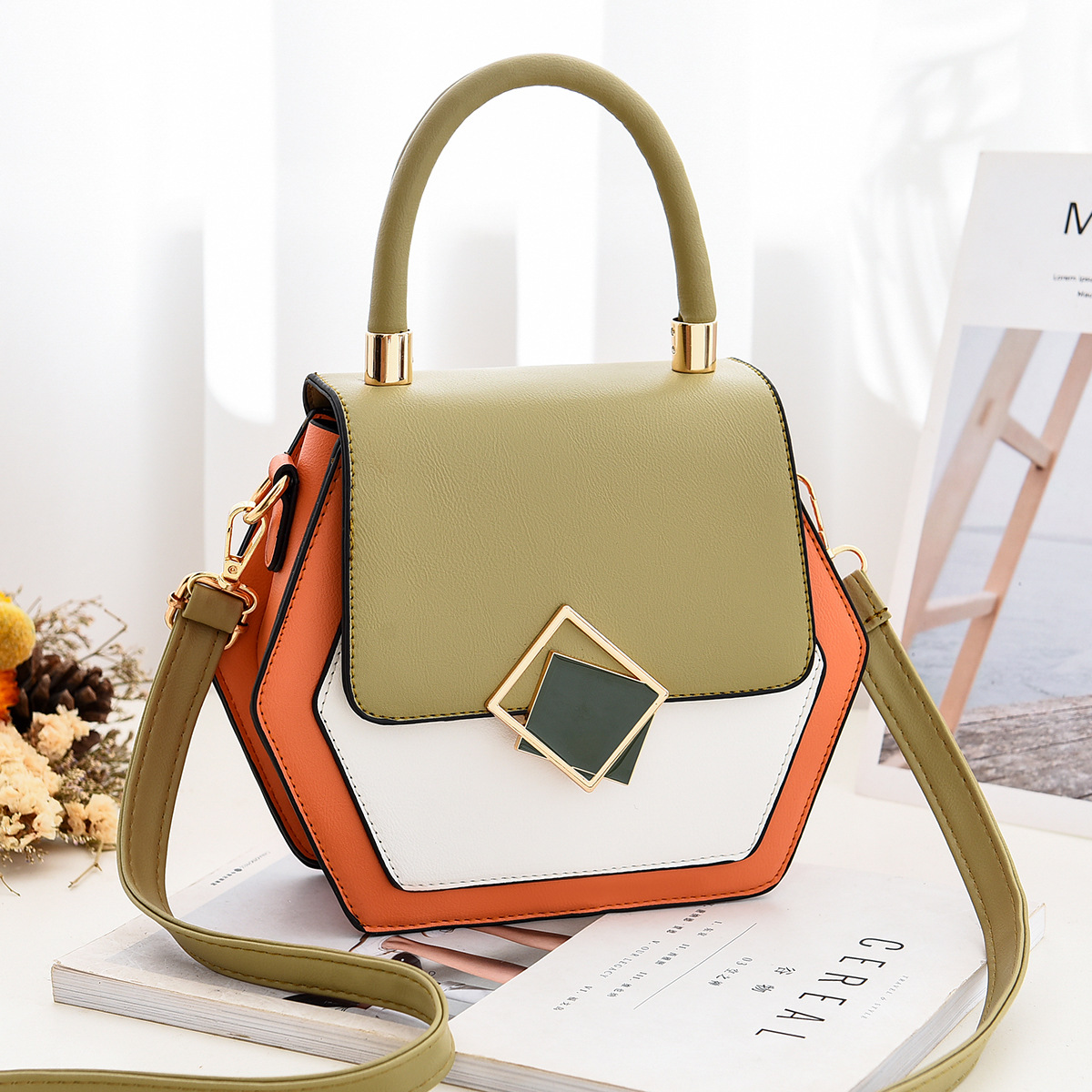 Women's Single Shoulder Diagonal Handbag Green - Shop at LoveMi