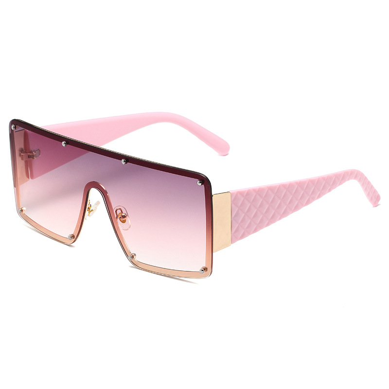 Women's Square Personality Large Frame One Piece Sunglasses - Image 4