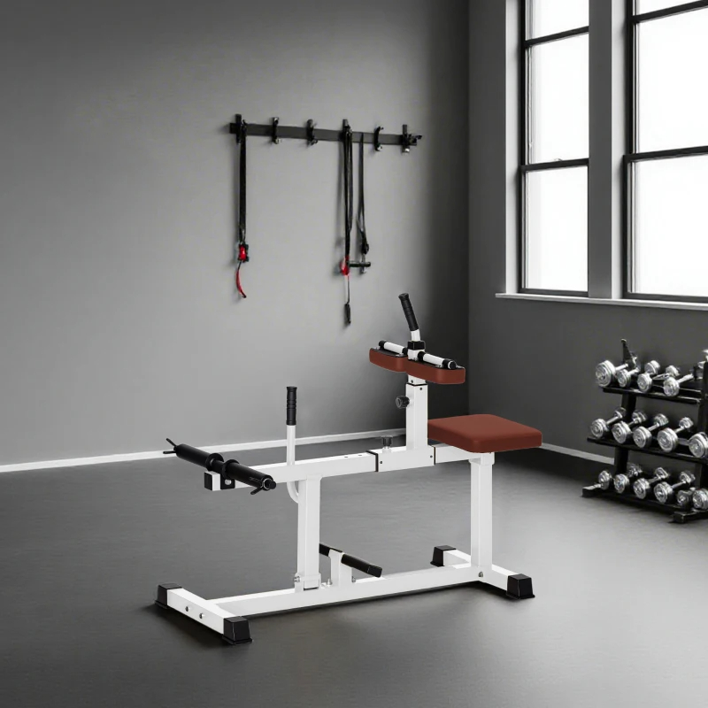 Soozier Adjustable Steel Seated Calf Raise Exercise Strength Training Gym Equipment, Brown