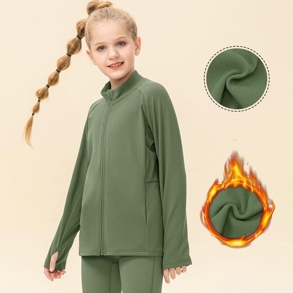 Kids' Warm Yoga Suit Zipper Running — foto 4