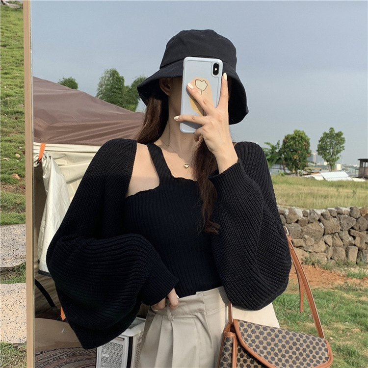 New Knitted Cardigan Jacket Women's Spring And Autumn Thin Loose Long-sleeved Short Outer Top