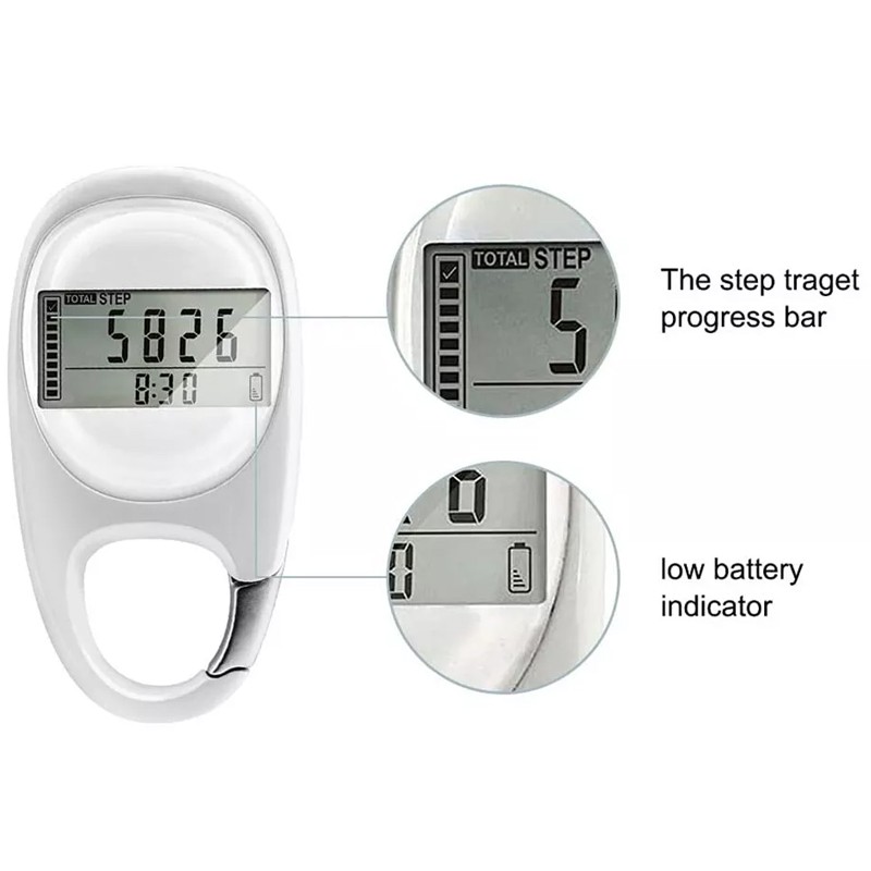 Pedometer 3D Walking Portable Sports Step Counter With Carabiner Clip — image 9