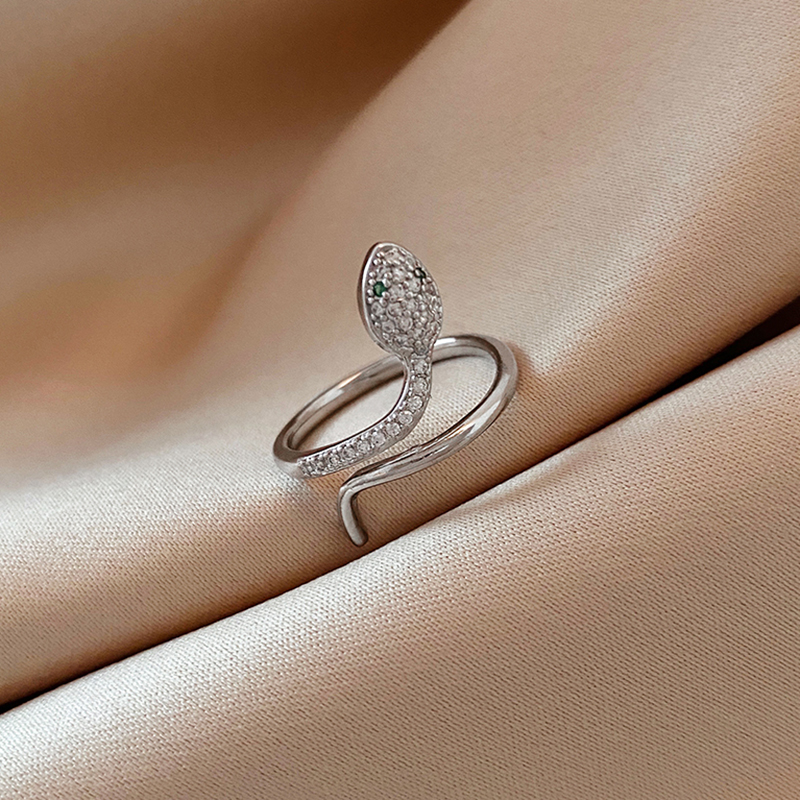 Micro Set Zircon Wrapped Snake Ring