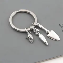 Accessories Gardener Shovel Carrot Corn Gardener Keychain - Antique Silver - View 1