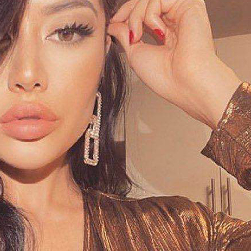 Fashion Exquisite Shiny Rhinestone Big Earrings