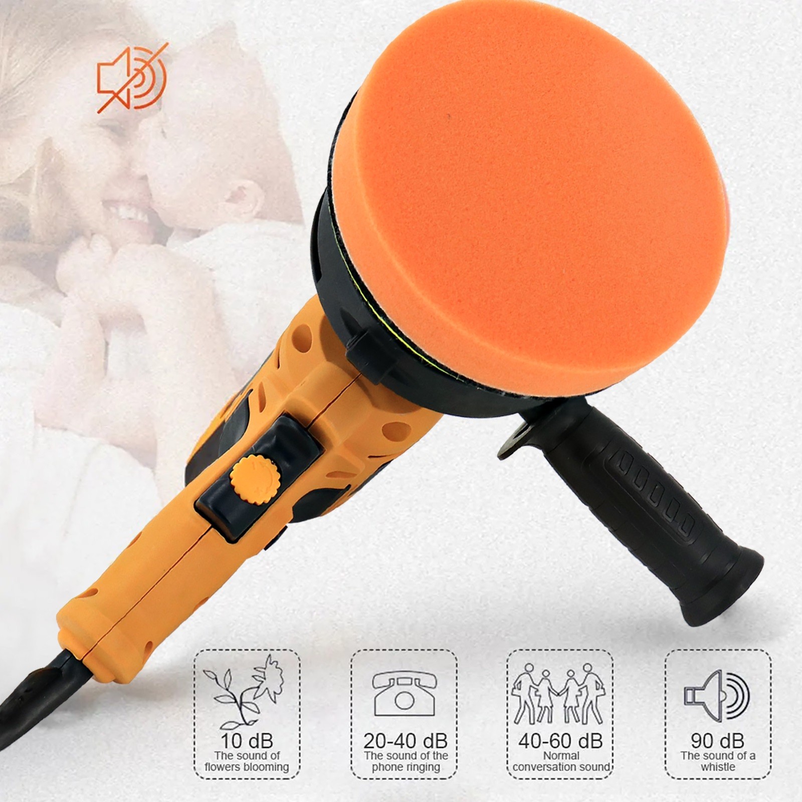 Electric Polisher Buffer Sander Car Polishing Machine 5 Buffing Sponge Kit UK