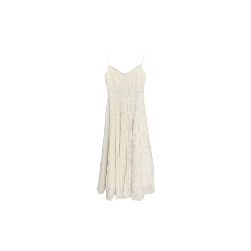 Women's V-neck Lace Strap Jacquard Long Dress