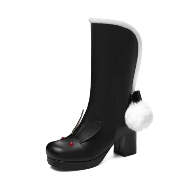 Faux Short Plush Boots Black - Shop at LoveMi