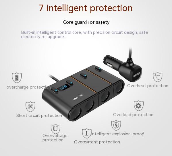 Title 4, Smart Dual USB Car Charger One for Four Cigaret...