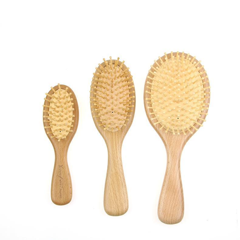 Household Beech Wood Leather Massage Airbag Air Cushion Massage Comb