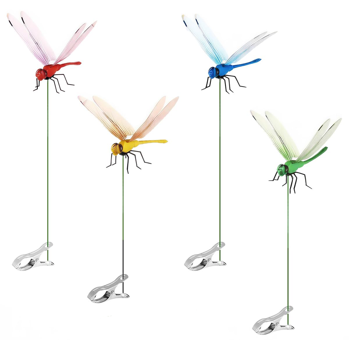 4 PCS Dragonfly Clips To Keep Bugs Away  Realistic Dragonfly Decoy For Bug Prevention  Fake Dragon Fly Mosquito Deterrent For Hat & Horse  Fly Scare Devices For Garden Stakes Decor & Yard — foto 8