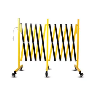 Metal Expandable Barricade, 17FT Traffic Barricade With Casters, Retractable Security Gate, Portable Driveway Gate Outdoor Barricade Fence For Construction Area, Traffic Control, G