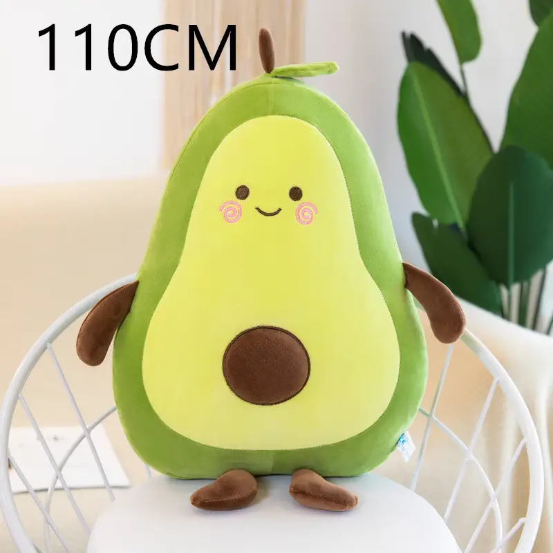 Avocado Plush Doll girl sleeping on big pillow