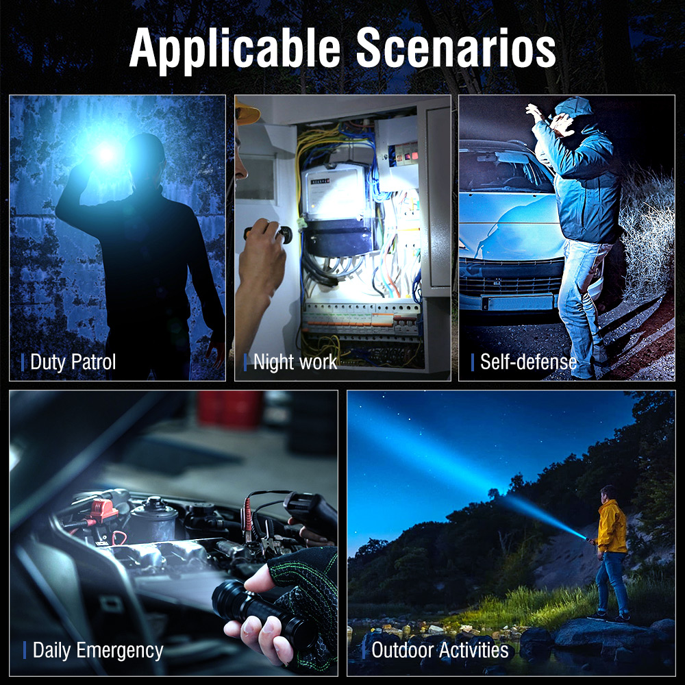 BORUiT ET28 2500LM 5LEDs Flashlight Type-c Rechargeable Torch Waterproof — image 9