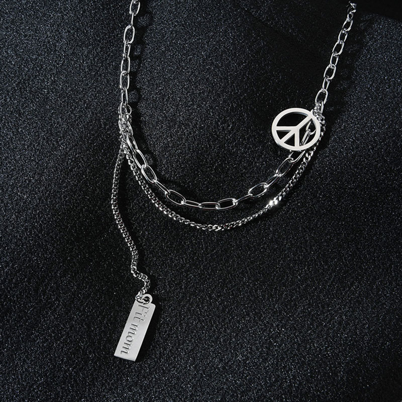 Ins Cold Fashion Temperament Letter Necklace Hip-Hop Clavicle Chain Titanium Steel