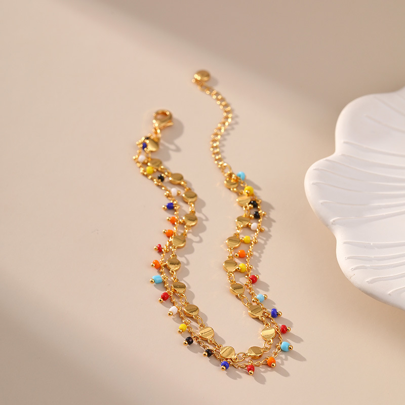 Candy Color Small Rice-shaped Beads National Style Anklets - Image 4