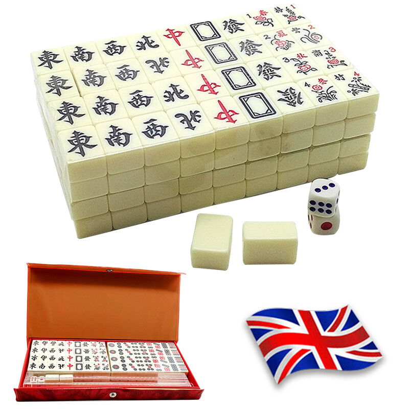 Vintage Chinese Mahjong Set Traditional 146 Tiles Game W Case Box — image 6