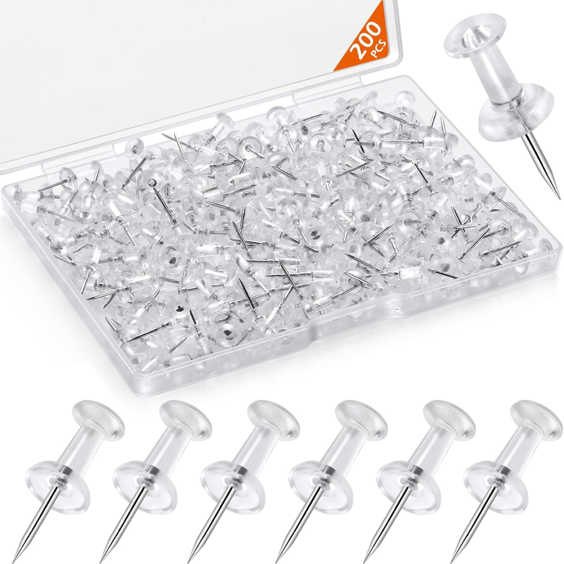 200-Piece Decorative Push Pins Tacks