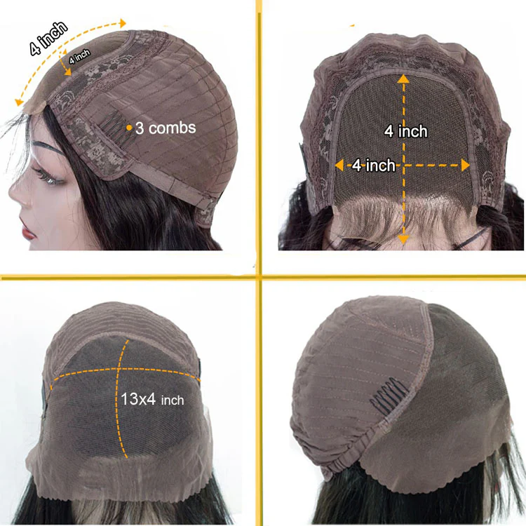 Chocolate Brown 4x4 Lace Closure Wig Human Hair Color Body Wave Density — foto 2