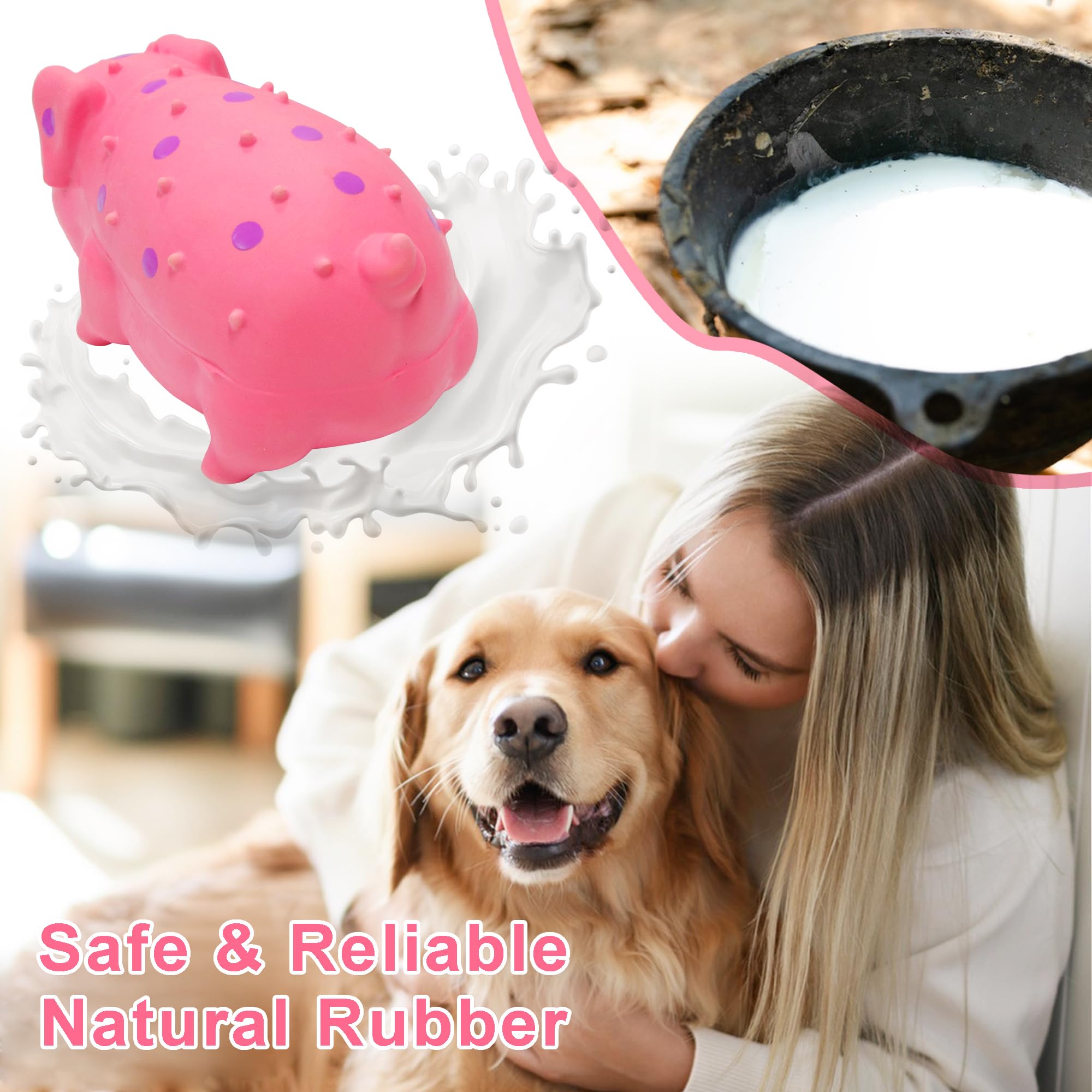 Squeaky Pig Dog Toy That Oinks, Latex Pig 7.3 In Grunting Dog Toys, Durable Dog Chewing Toys For Small Medium Large Dogs 2