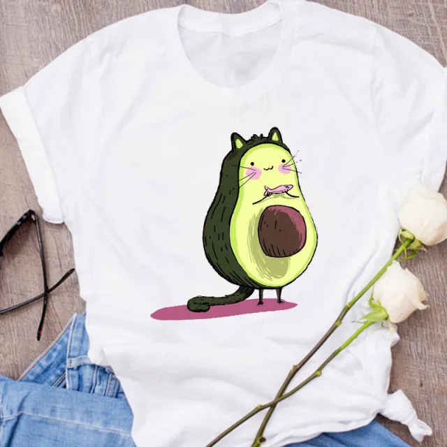 Avocado Creative Fashion Printing Men's And Women's Short sleeved T shirt Summer Loose Shape2 - Shop at LoveMi