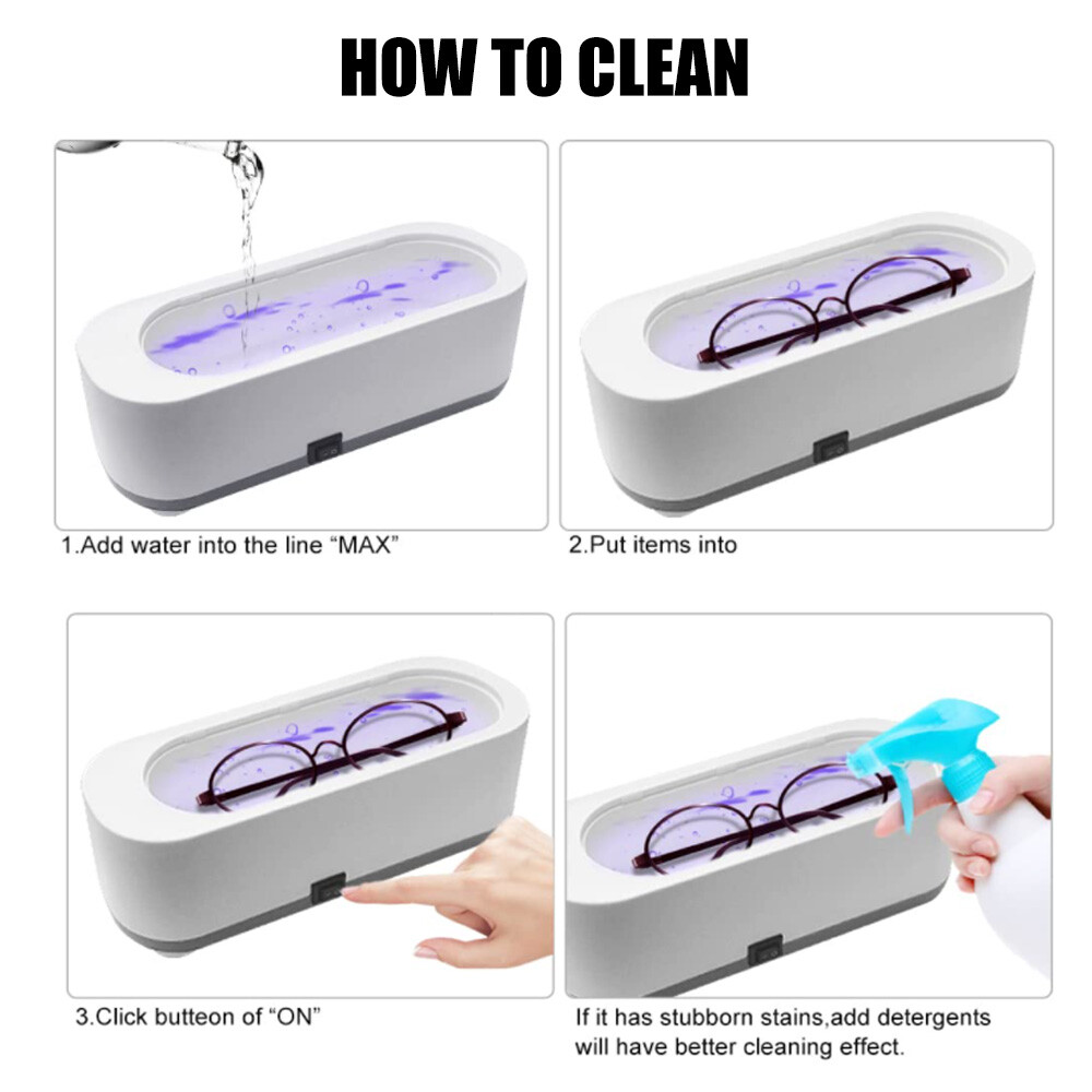 Ultrasonic Cleaner  Wave Tank Glasses Watch Jewelry Cleaning Machine 300ML