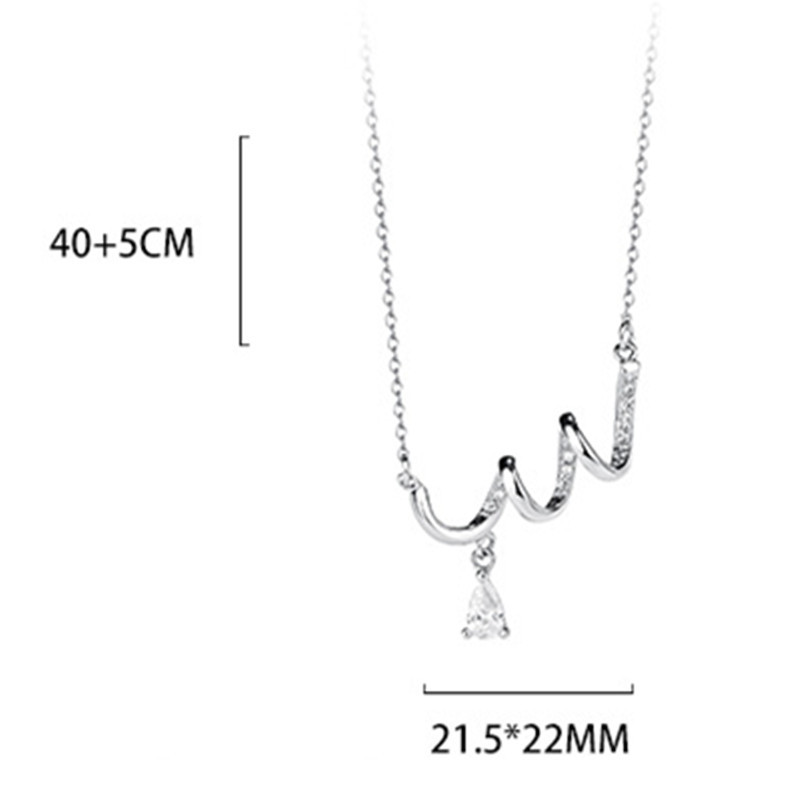 Title 1, Collier en argent sterling avec zircon et spira...