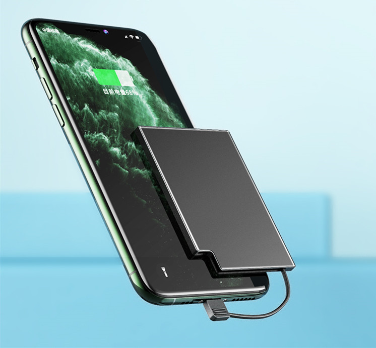 Ultra-thin Power Bank Comes With Line Portable Card Type Graphene