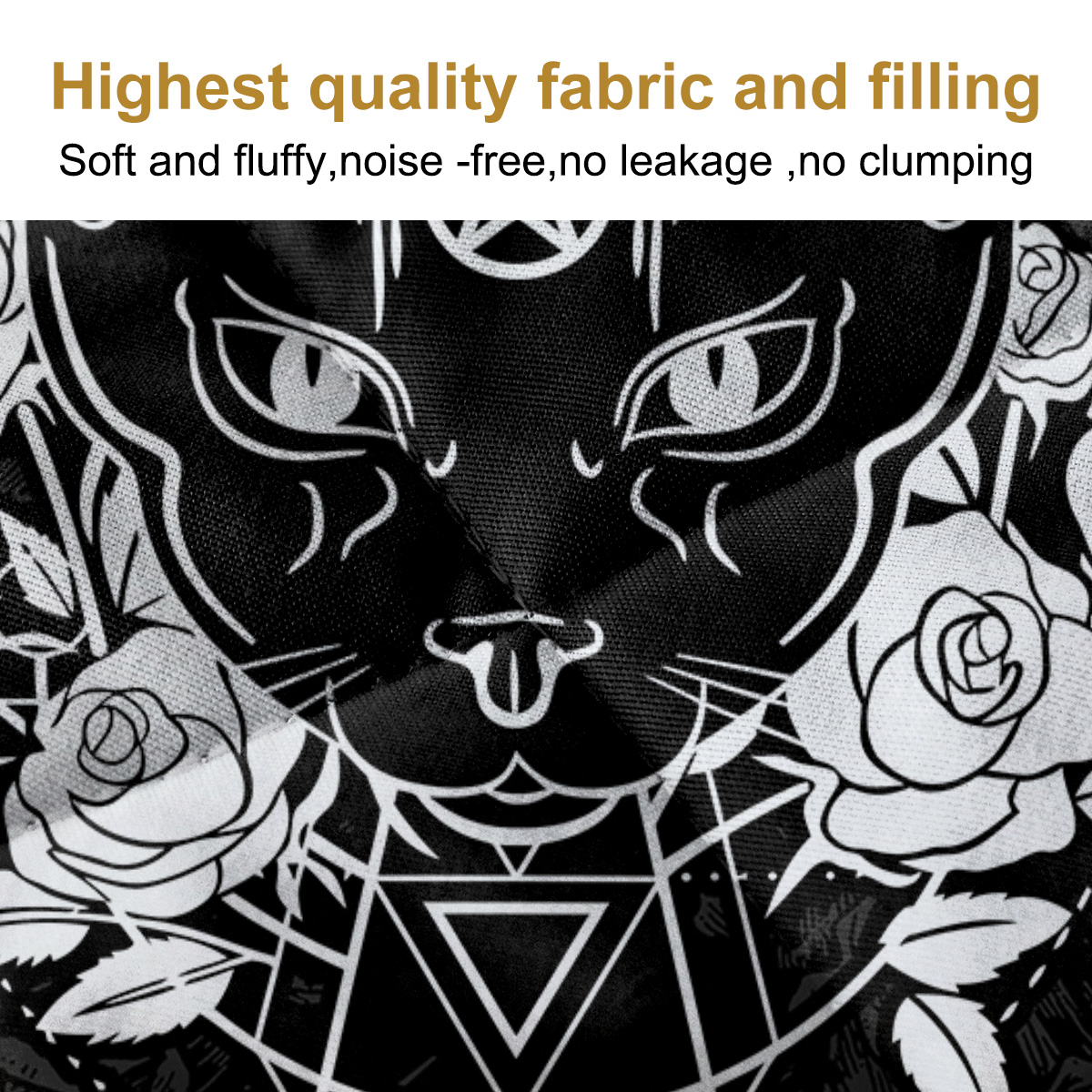 3-Piece Cat Printed Quilt Set Soft Microfiber Lightweight Bedspread Coverlet Black And White Coverlet With 2 Pillow Shams