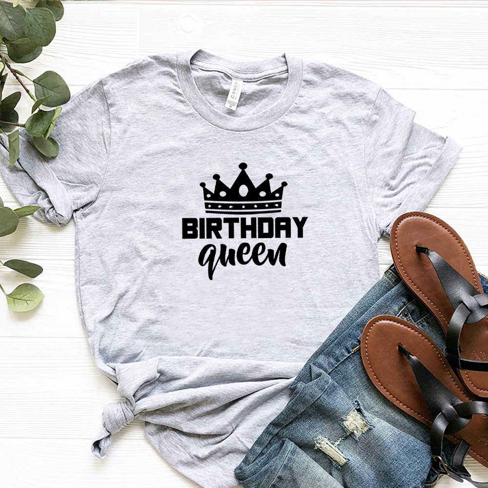 Title 8, Women Queen Letter Print Short Sleeve T Shirt C...